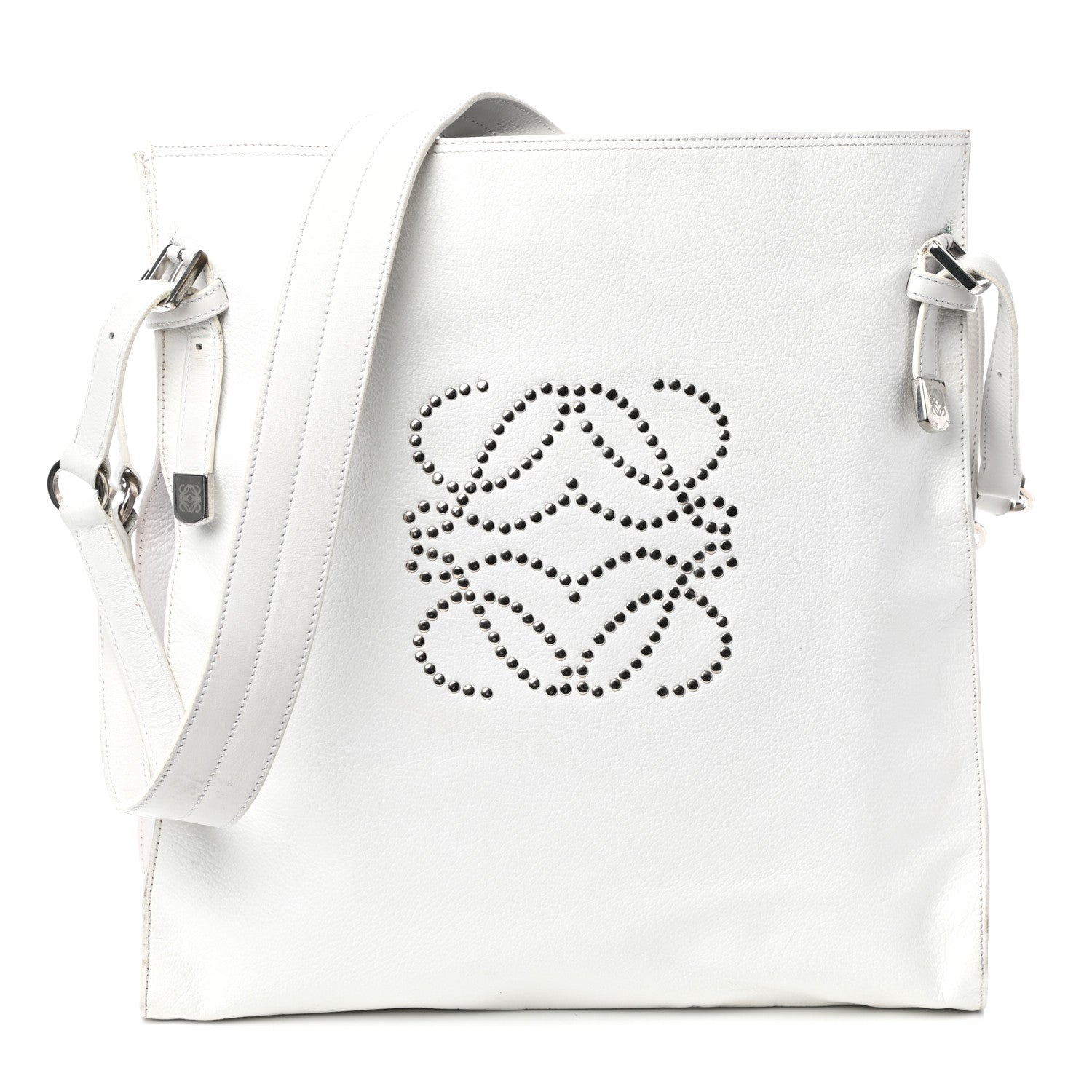 Loewe Calfskin Studded Shopping Tote White 1 of 11