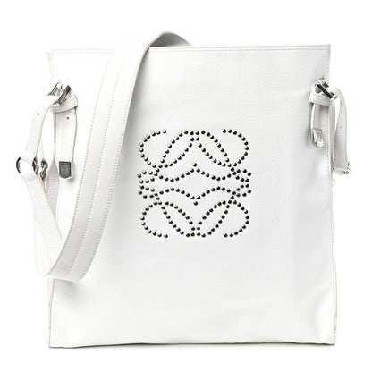 Loewe Calfskin Studded Shopping Tote White 1 of 11