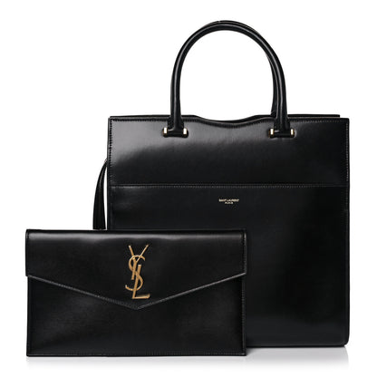 Saint Laurent Shiny Calfskin Large Uptown Tote Black 1 of 15