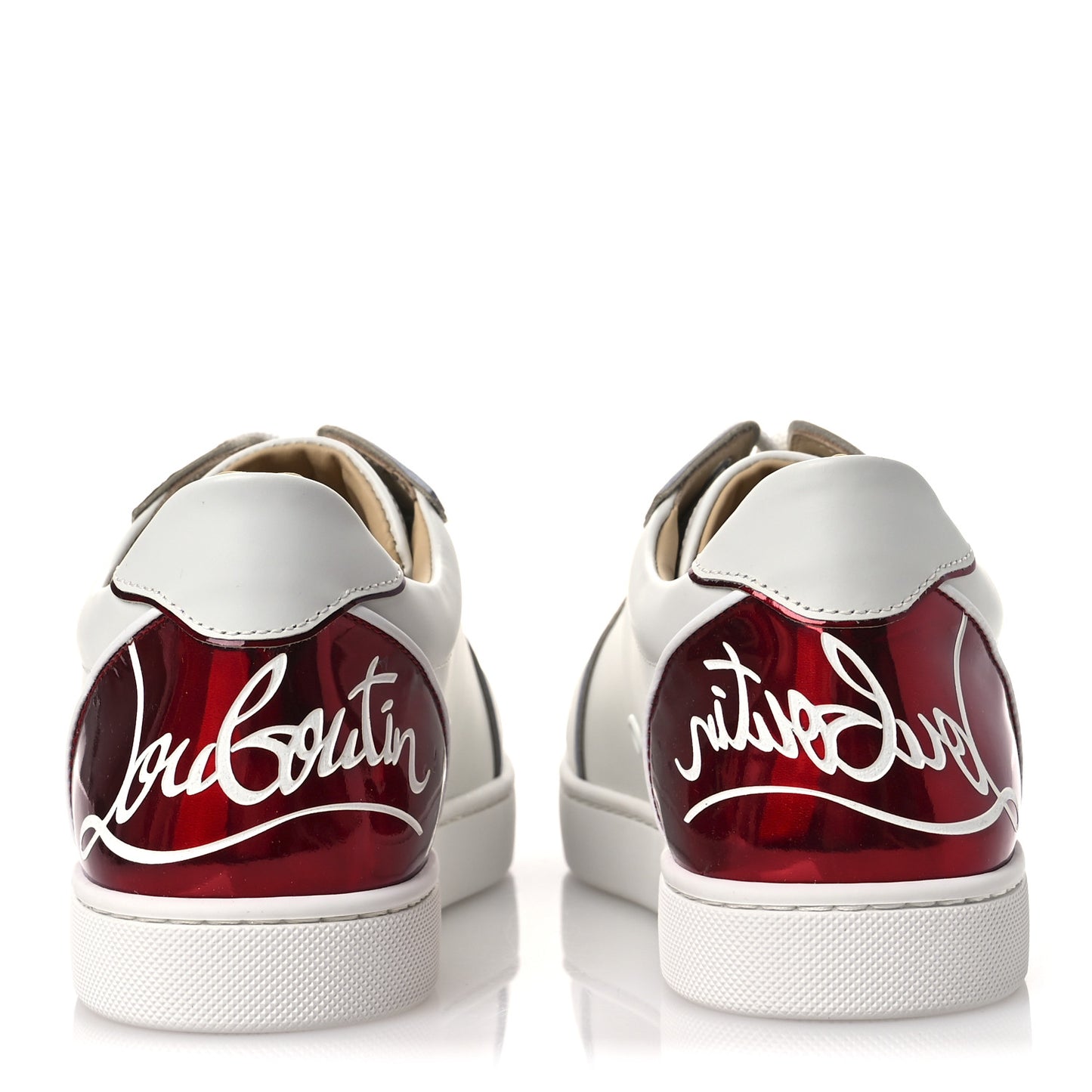 Patent Calfskin Womens Fun Vieira Flat Sneakers 40 White Loubi