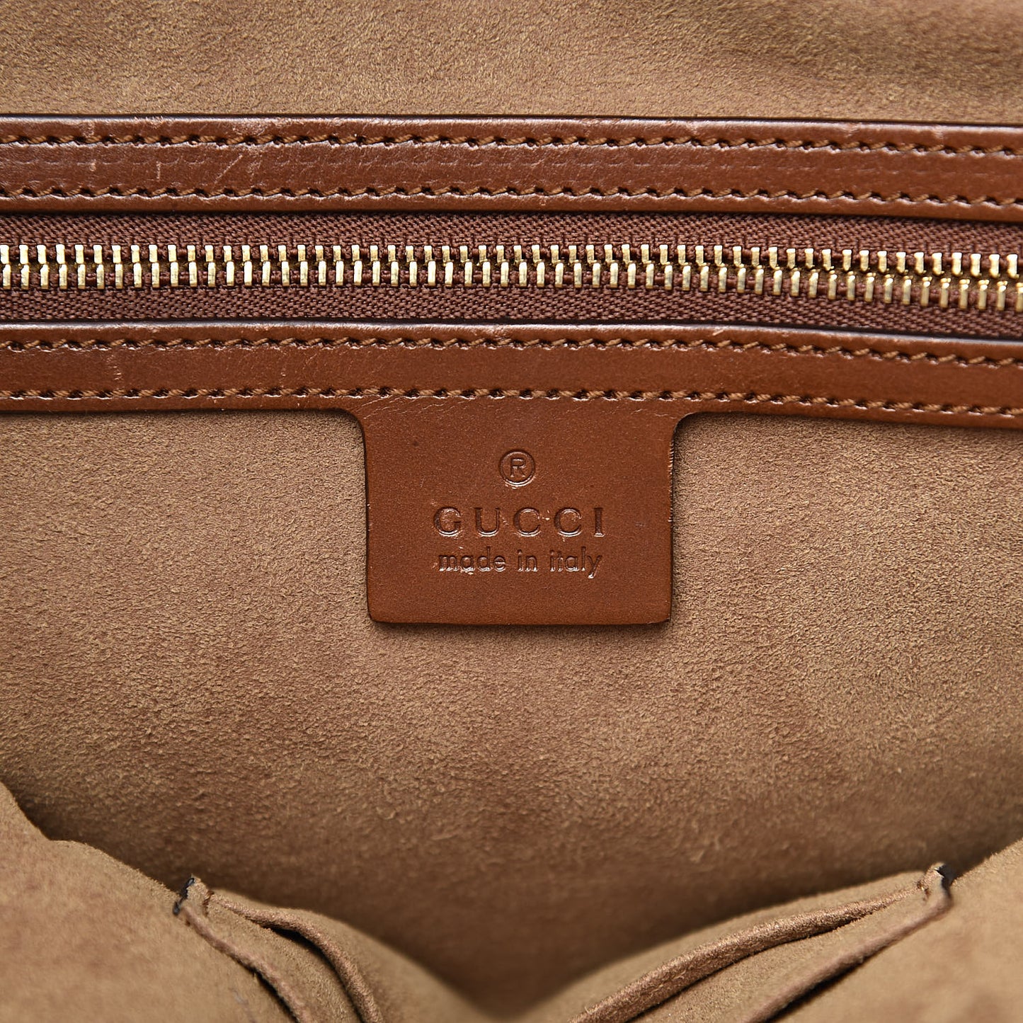 GG Supreme Monogram Linea A Foldover Tote Brown