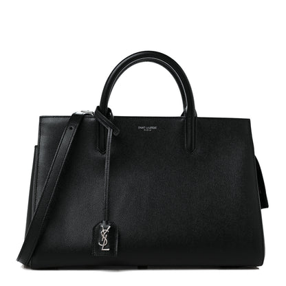 Saint Laurent Grained Calfskin Small Cabas Rive Gauche Black 1 of 9