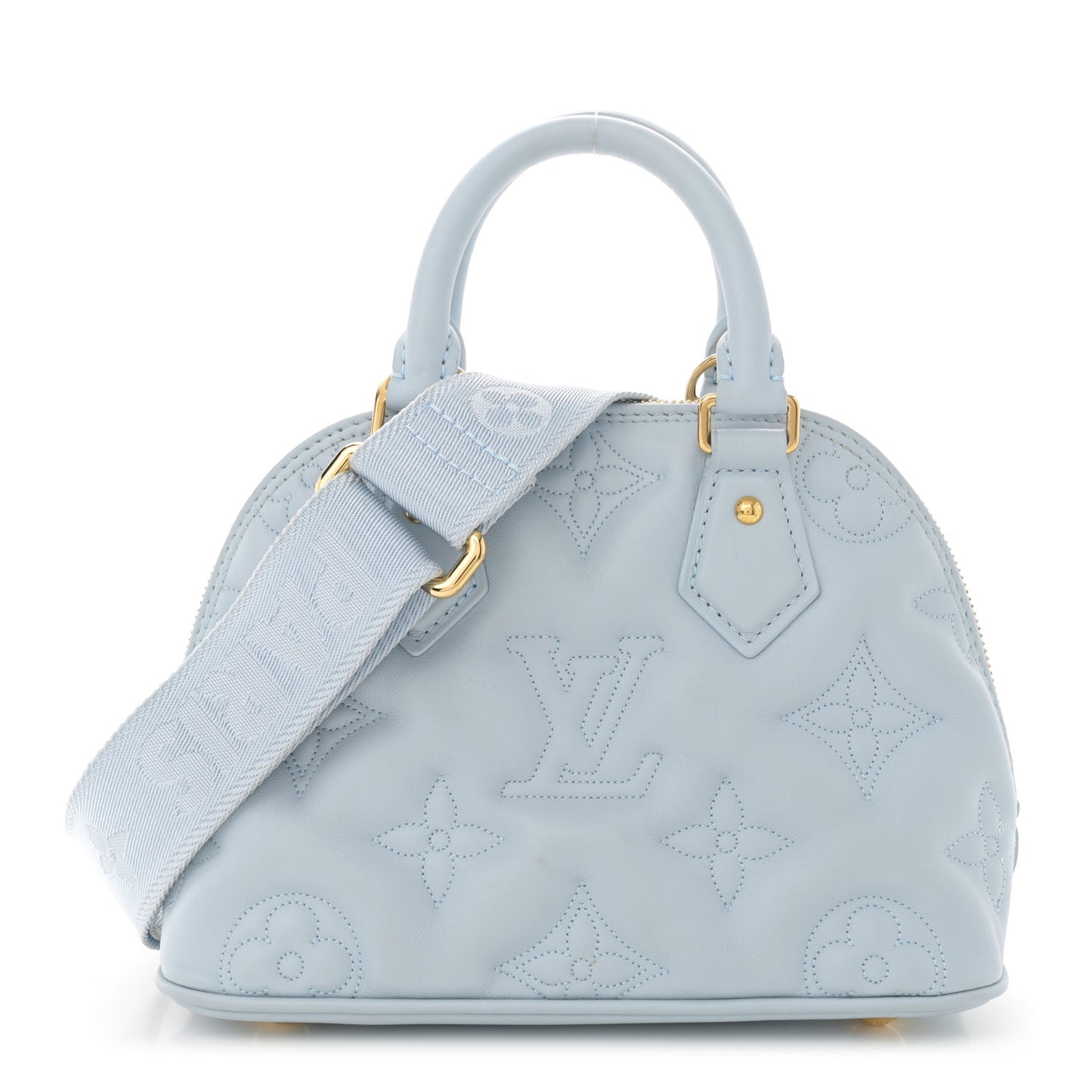 Calfskin Bubblegram Alma BB Ice Blue
