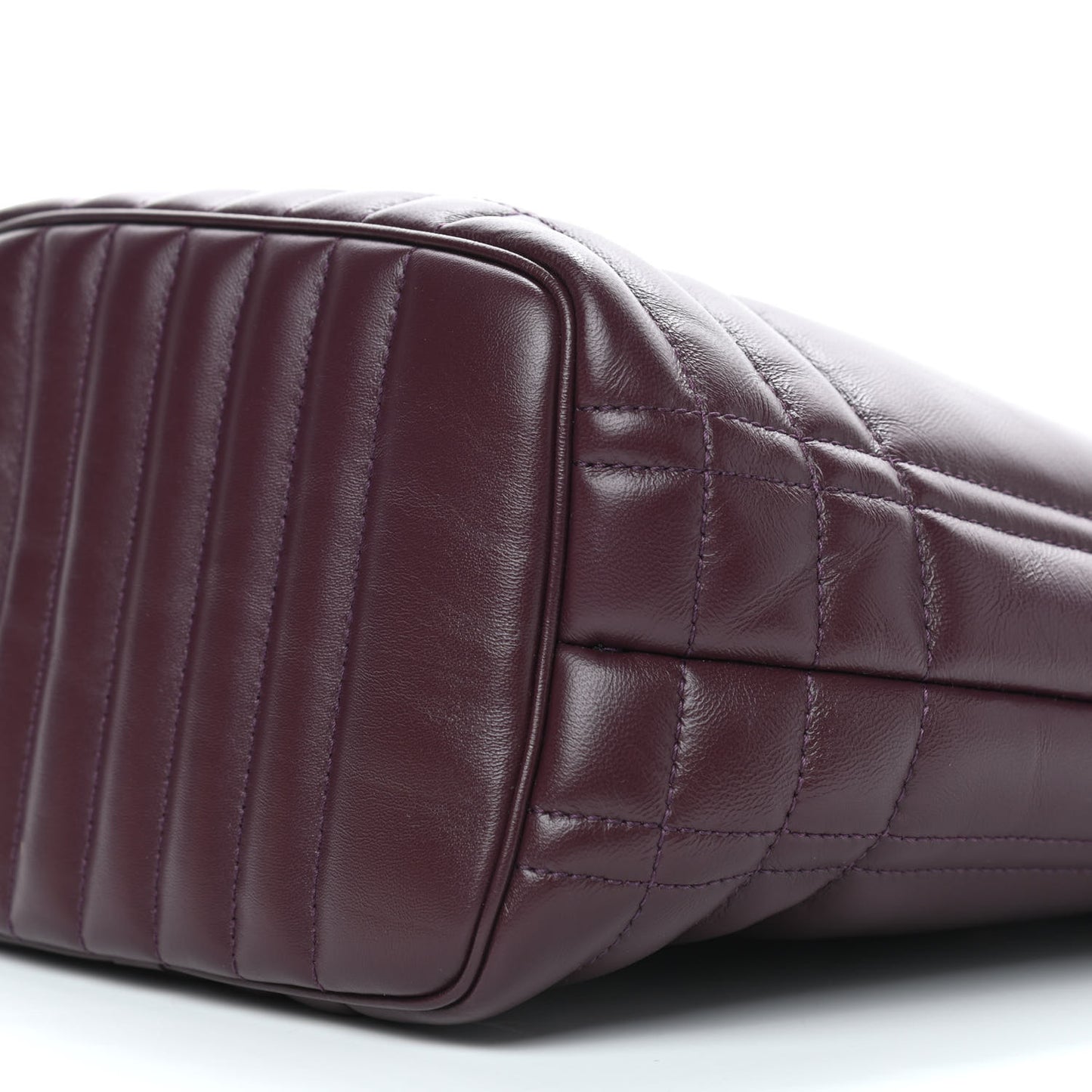 Lambskin Quilted Small Lola Bucket Bag Deep Maroon