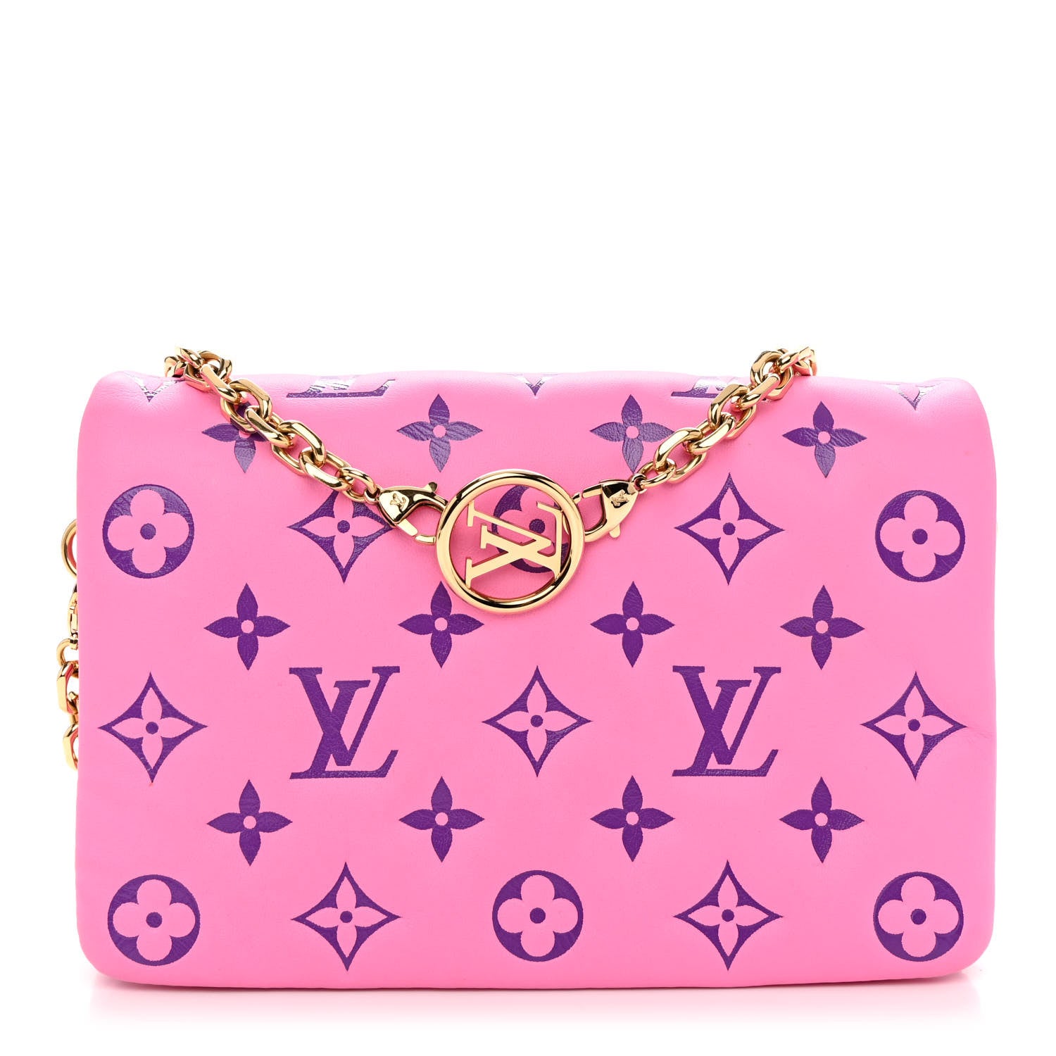 Louis Vuitton Lambskin Embossed Monogram Vuittamins Pochette Coussin Rose Violet 1 of 13