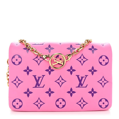 Louis Vuitton Lambskin Embossed Monogram Vuittamins Pochette Coussin Rose Violet 1 of 13