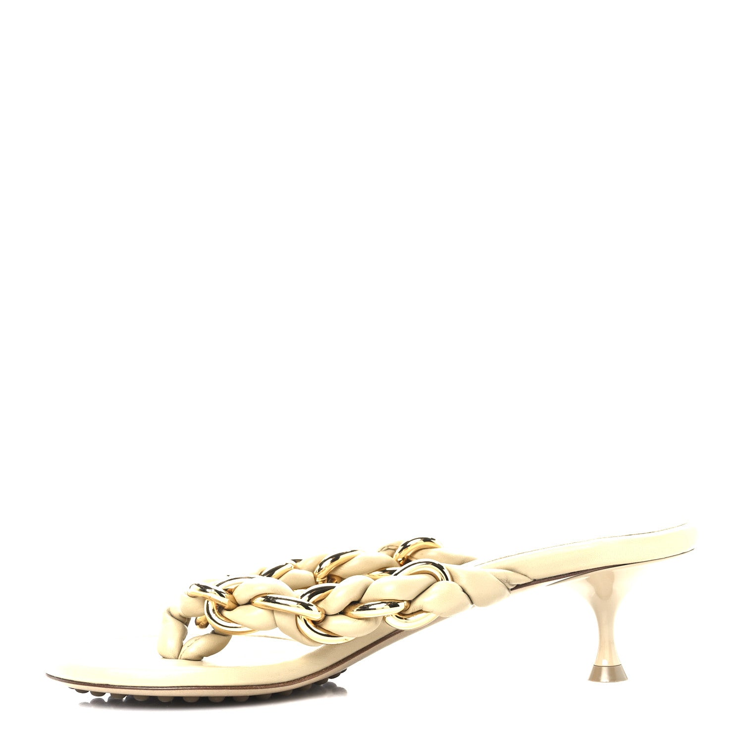 Bottega Veneta Nappa Dot Sandals 37 Cane Sugar 1 of 8