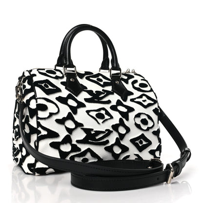 Louis Vuitton X UF Tufted Monogram Speedy Bandouliere 25 White Black 3 of 10