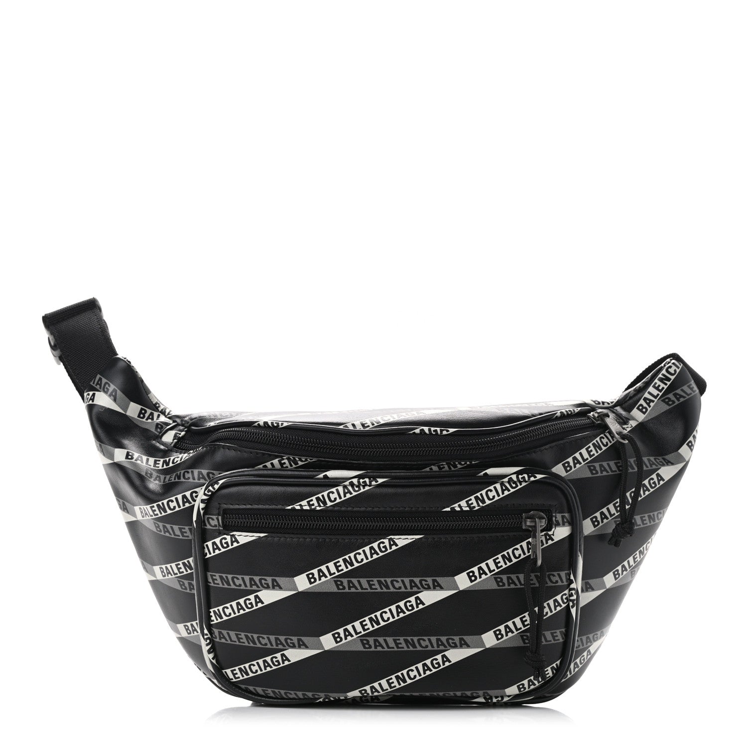 Balenciaga Smooth Calfskin Losange Monogram Explorer Belt Bag Black Grey 1 of 10