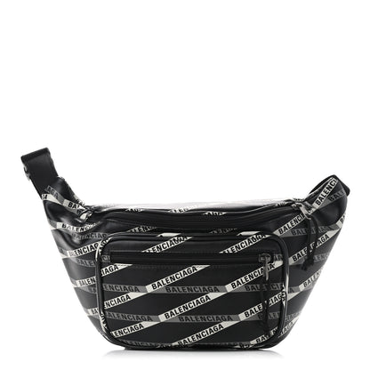 Balenciaga Smooth Calfskin Losange Monogram Explorer Belt Bag Black Grey 1 of 10