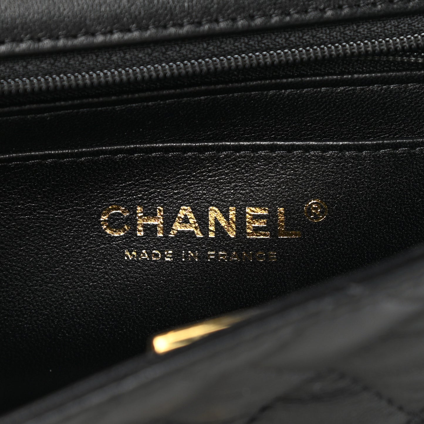 Lambskin Quilted Mini Top Handle Rectangular Flap Black