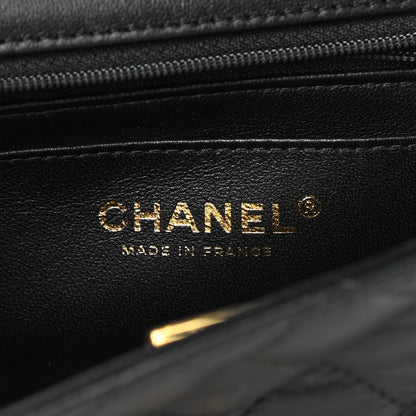 Chanel Lambskin Quilted Mini Top Handle Rectangular Flap Black 6 of 11