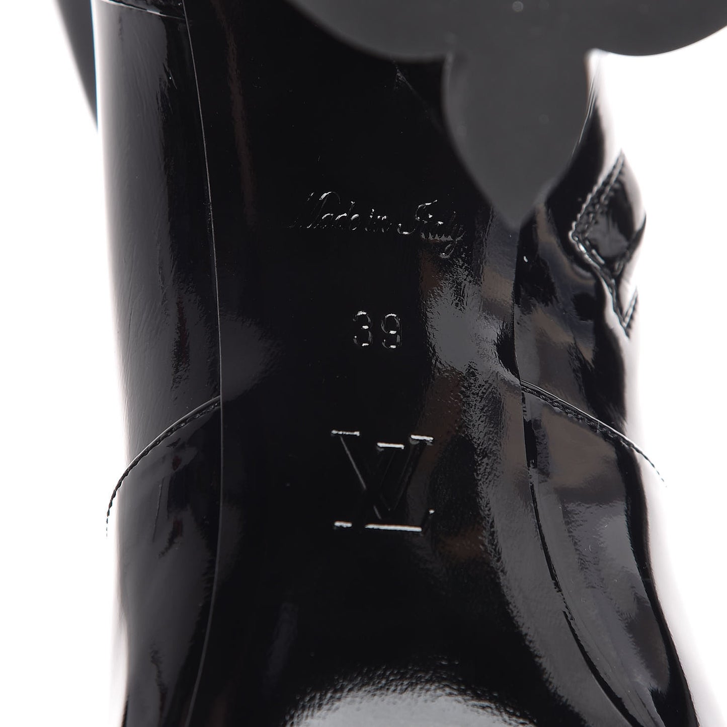 Patent Silhouette Ankle Boots 39 Black