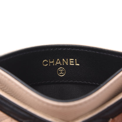 Chanel Caviar Quilted Filigree Card Holder Beige Black 6 of 9