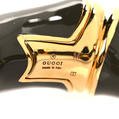 Gucci Brass Enamel Bamboo Cuff Bracelet Gold Grey 4 of 4