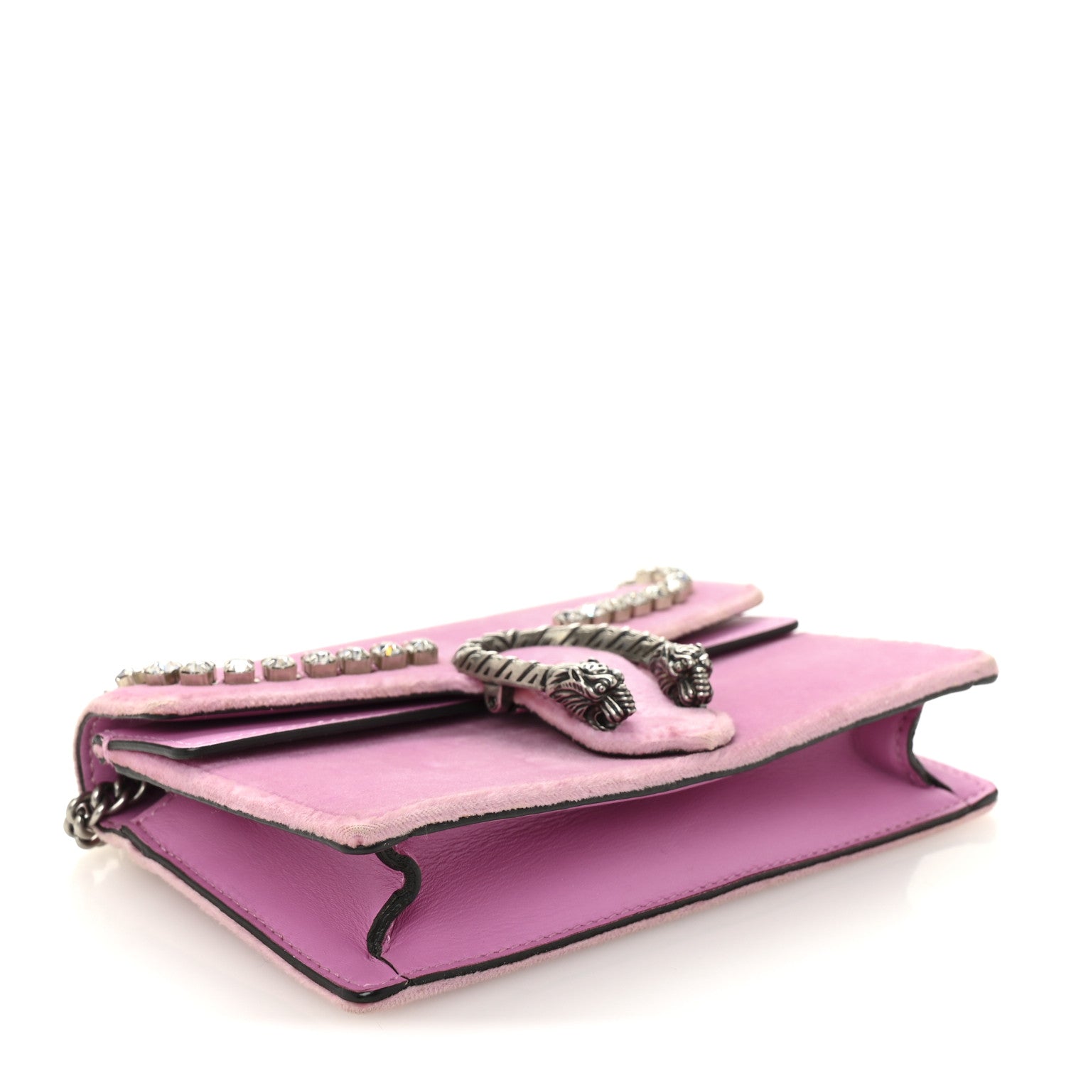 極美品　37　GUCCI　グッチ　デュオニソス　ベロア　チェーン　ミニ　パープル Gucci Velvet Crystal Super Mini Dionysus Shoulder Bag Malva