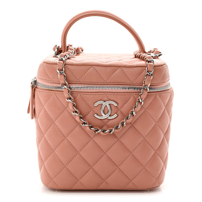 Chanel Lambskin Quilted Top Handle Vanity Case With Chain Light Pink 1 of 10