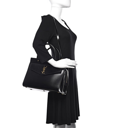 Saint Laurent Shiny Calfskin Medium Uptown Tote Black 2 of 11