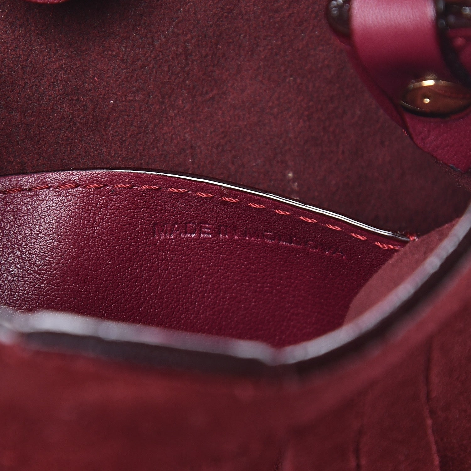 Burberry Suede Fringe Baby Bucket Bag Cherry 7 of 7
