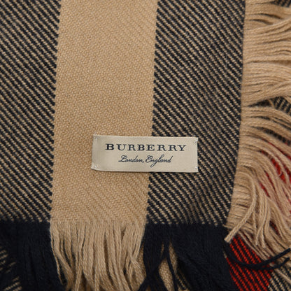 Burberry Wool Half Mega Check Fringe Scarf Camel 5 of 5