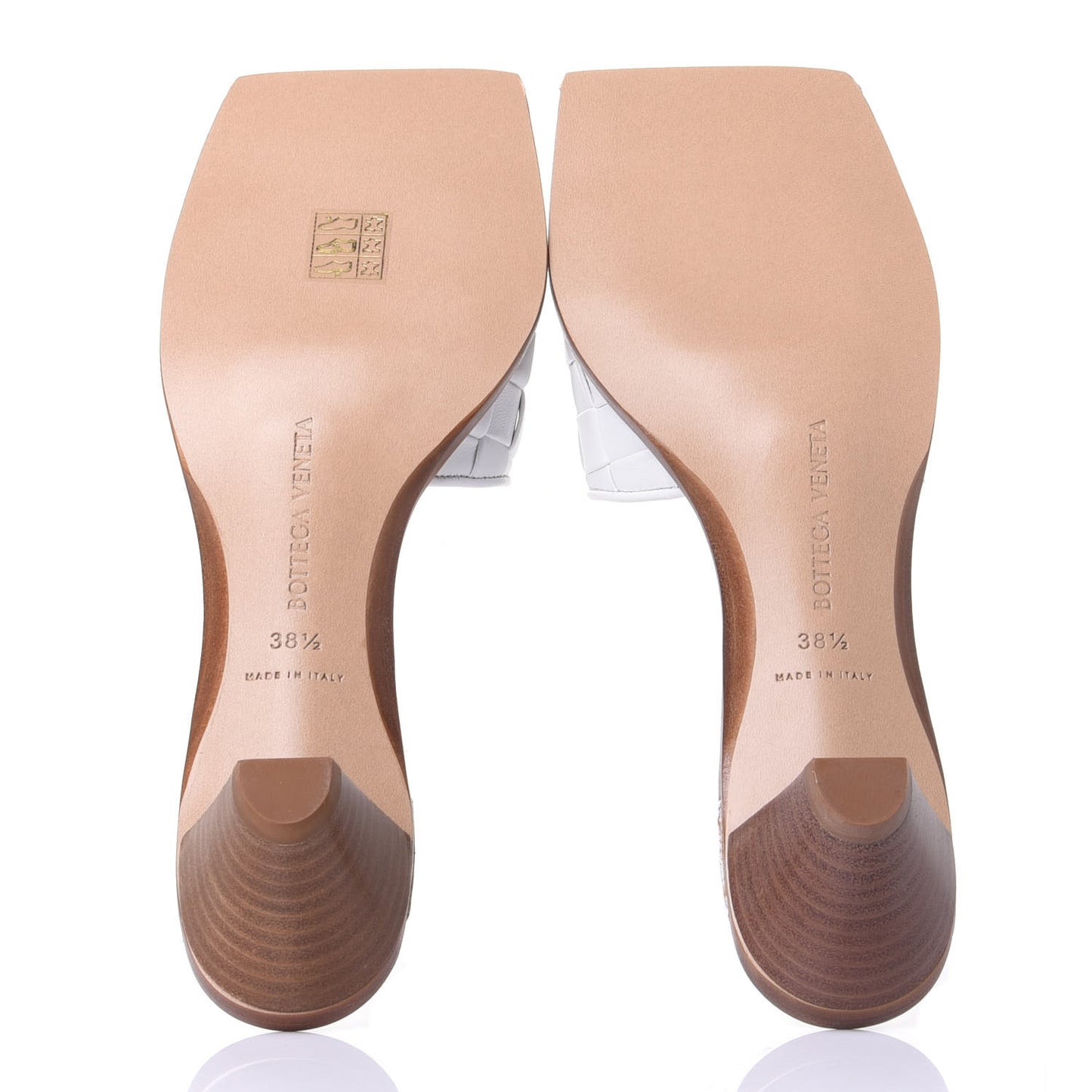 Nappa Intrecciato Heeled Sandals 38.5 Optic White