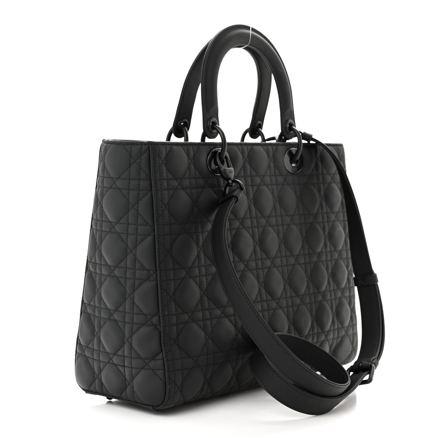 Christian Dior Ultra Matte Calfskin Cannage Large Lady Dior Black 3 of 12