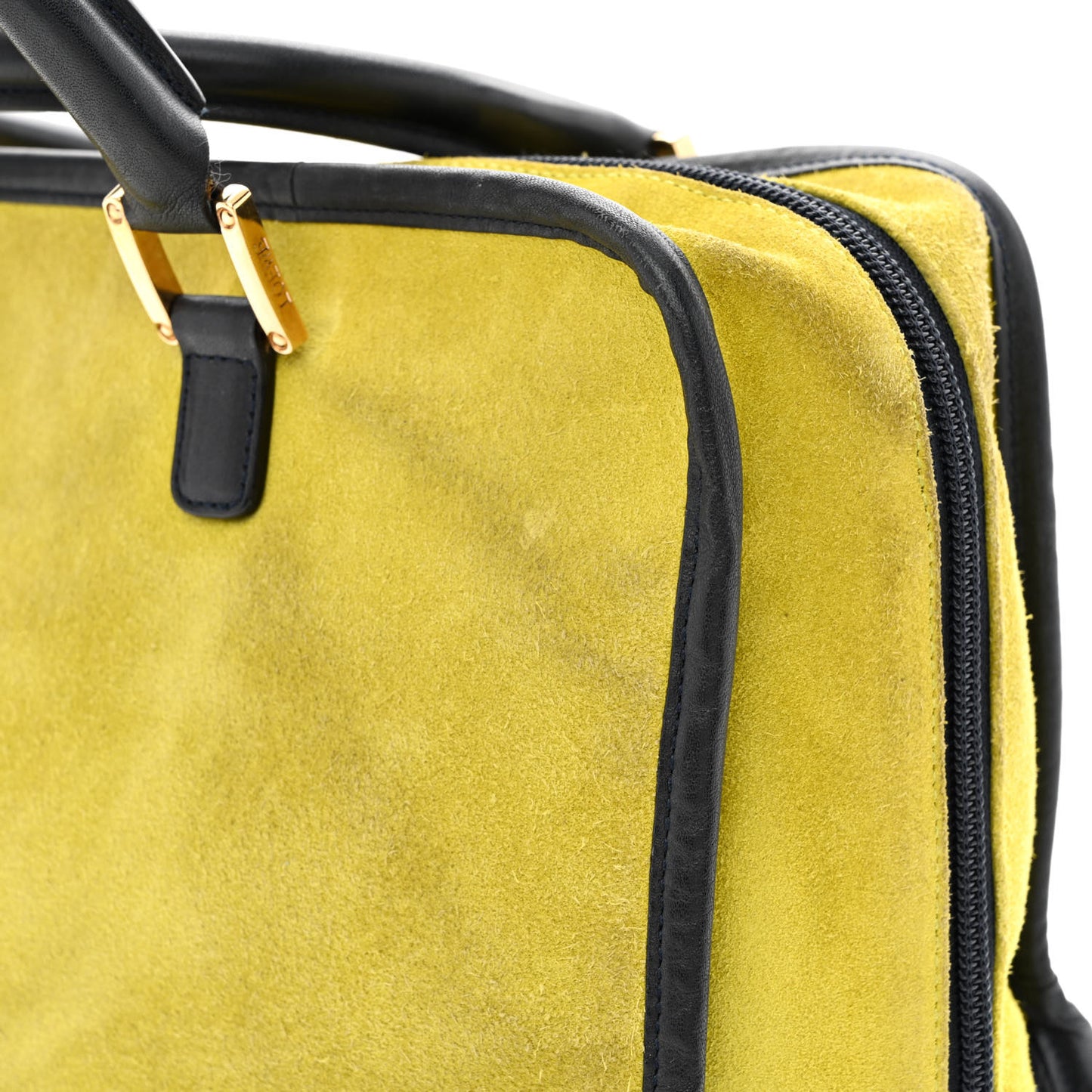 Suede Calfskin Amazona Yellow Black