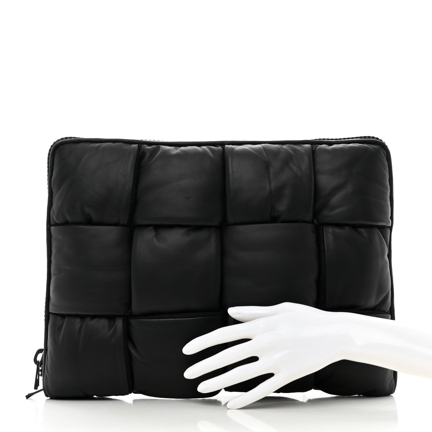 Bottega Veneta Calfskin Padded Maxi Intrecciato Document Case Black 2 of 6