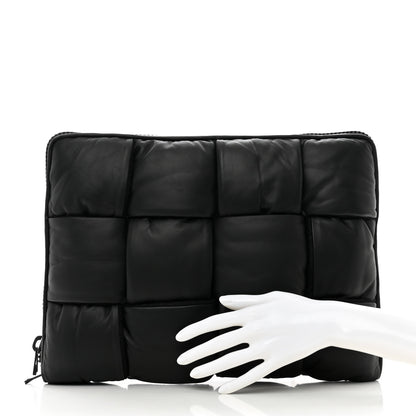 Bottega Veneta Calfskin Padded Maxi Intrecciato Document Case Black 2 of 6
