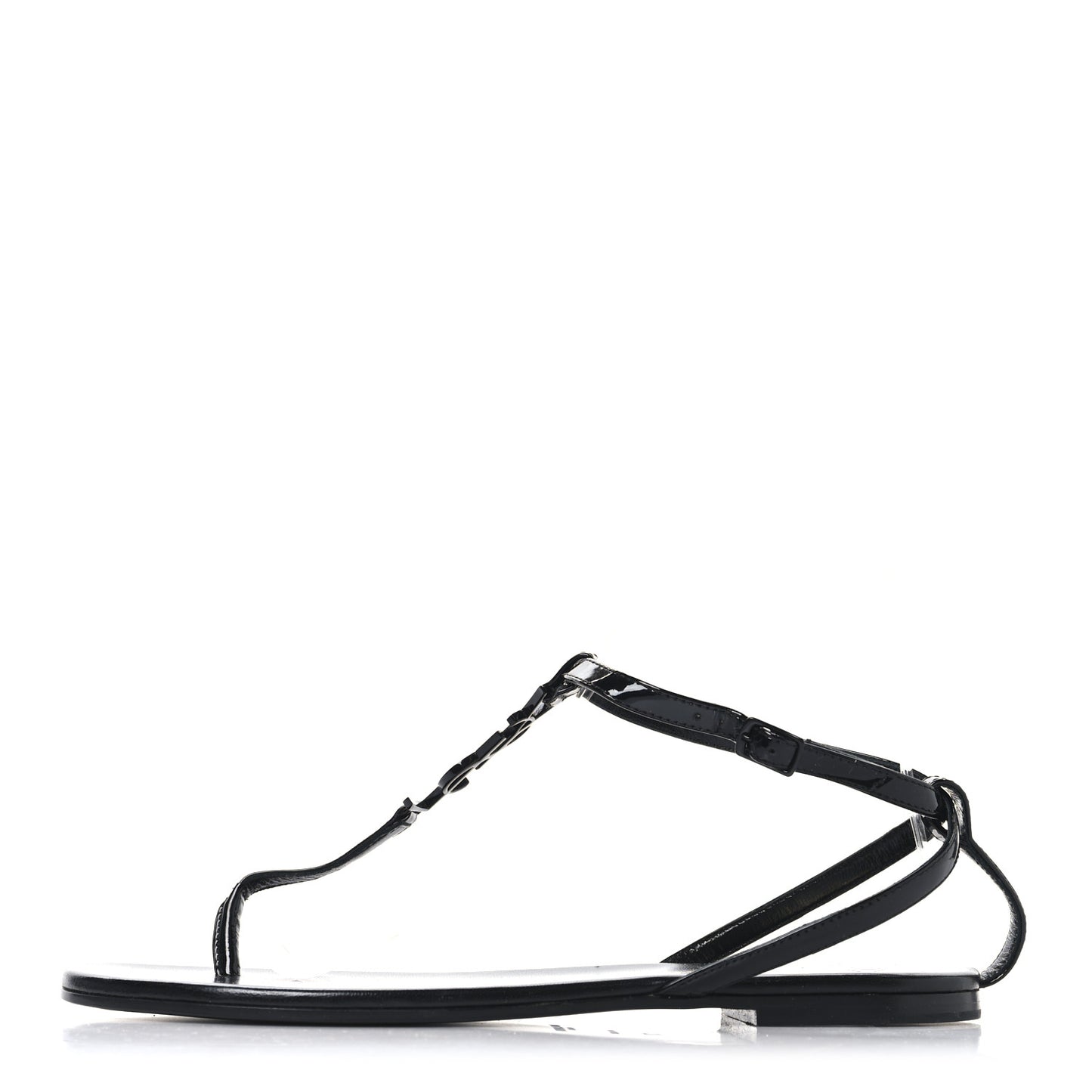 Patent Calfskin Nu Pieds 05 Sandals 37 Black
