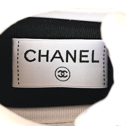 Chanel Fabric Laminated Calfskin Stretch CC Sneakers 36 White Silver 8 of 10