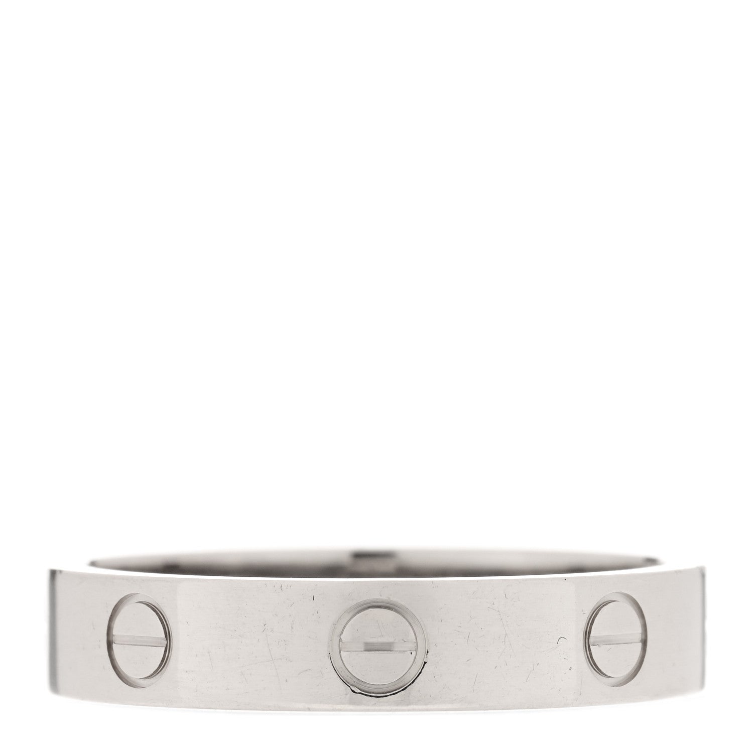 Cartier 18K White Gold 4mm LOVE Wedding Band Ring 57 8 3 of 4