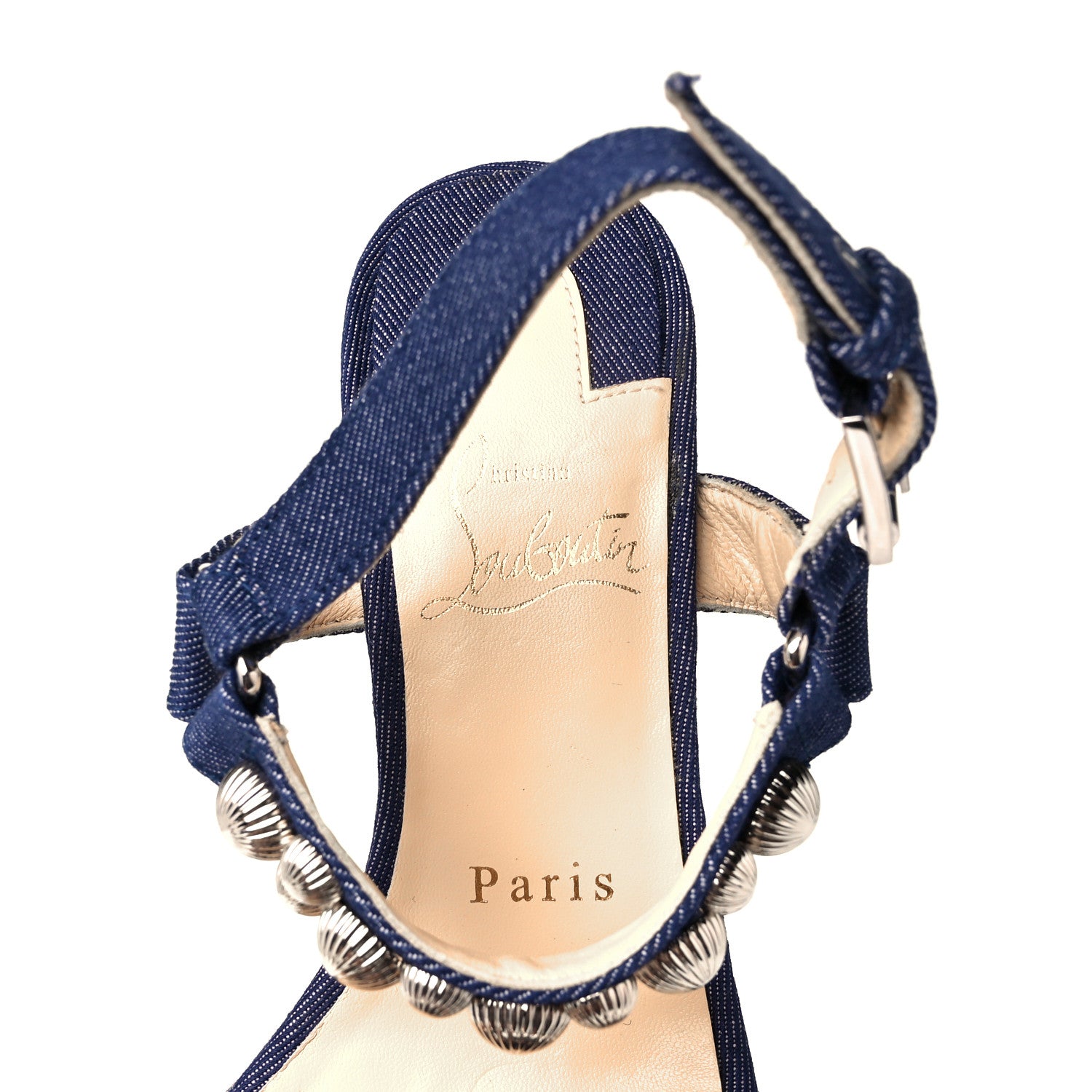 Christian Louboutin Denim Rondaclou Wedge Sandals 36 Denim 7 of 7