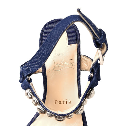 Christian Louboutin Denim Rondaclou Wedge Sandals 36 Denim 7 of 7