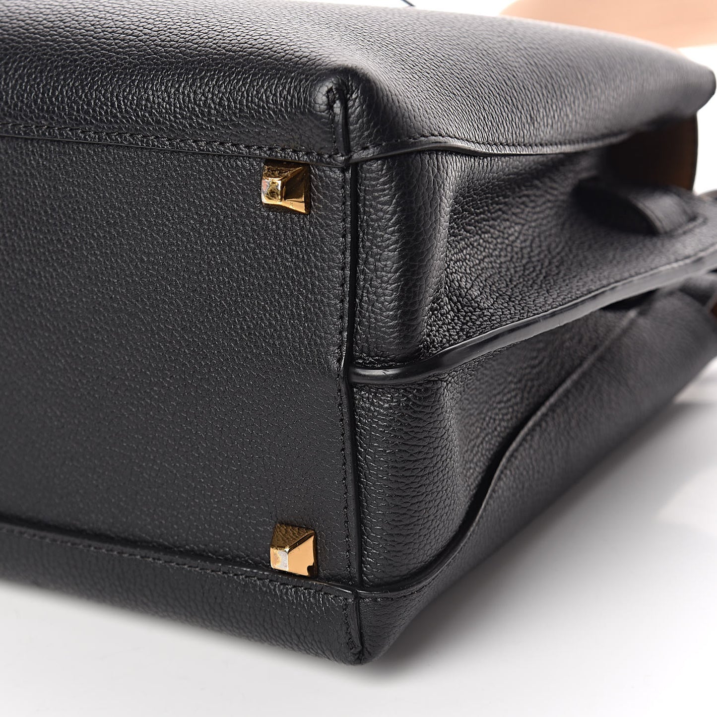 Grained Calfskin Medium Milla Tote Black