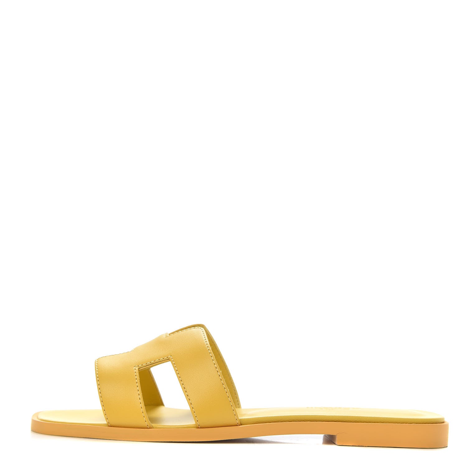 Hermes Calfskin Oran Sandals 35 Jaune Citron 1 of 9