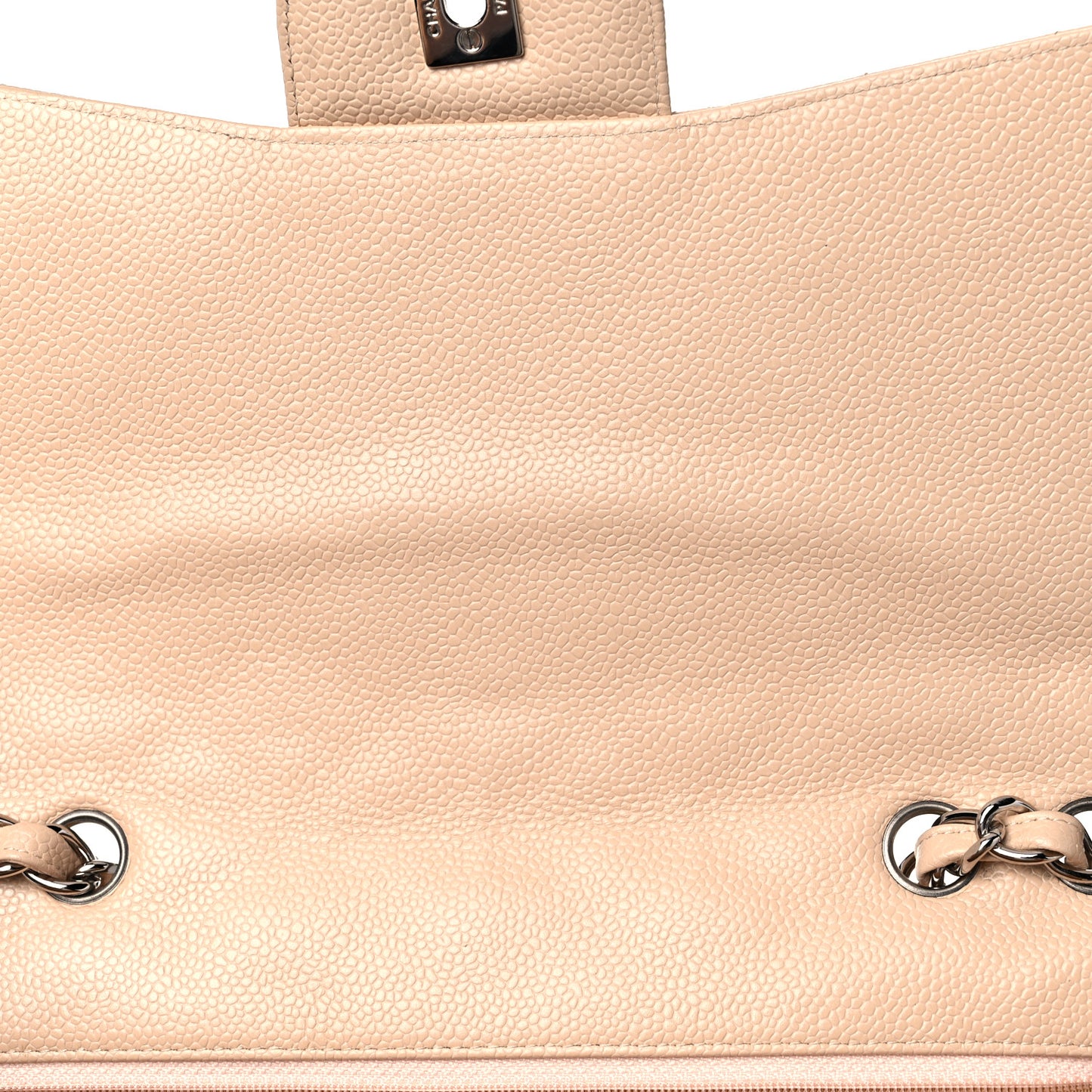 Caviar Quilted Jumbo Single Flap Beige Clair
