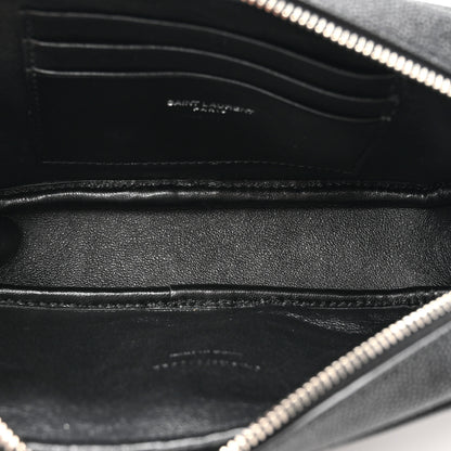 Saint Laurent Grain De Poudre Matelasse Monogram Mini Lou Camera Bag Black 5 of 11