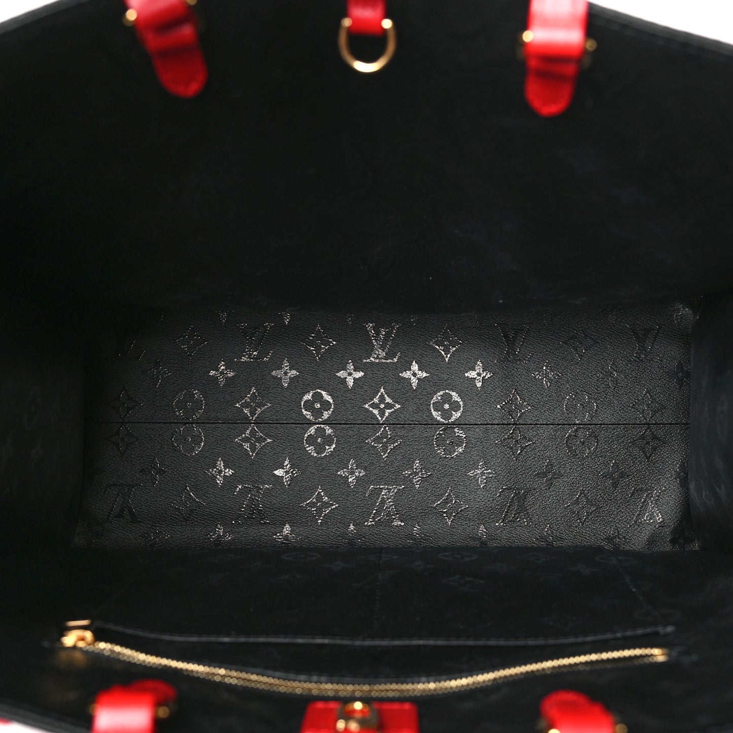 X UF Tufted Monogram Onthego GM Black Red
