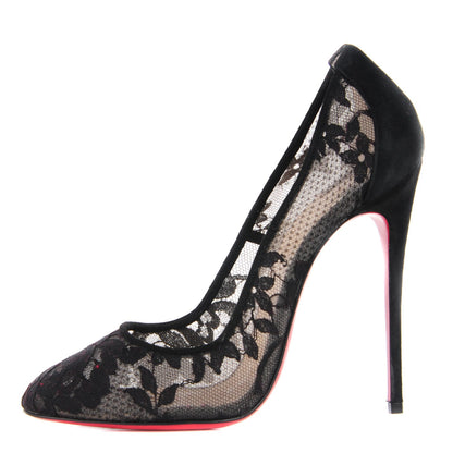 Christian Louboutin Lace Dorissima 100 Pumps 36 Black 1 of 6