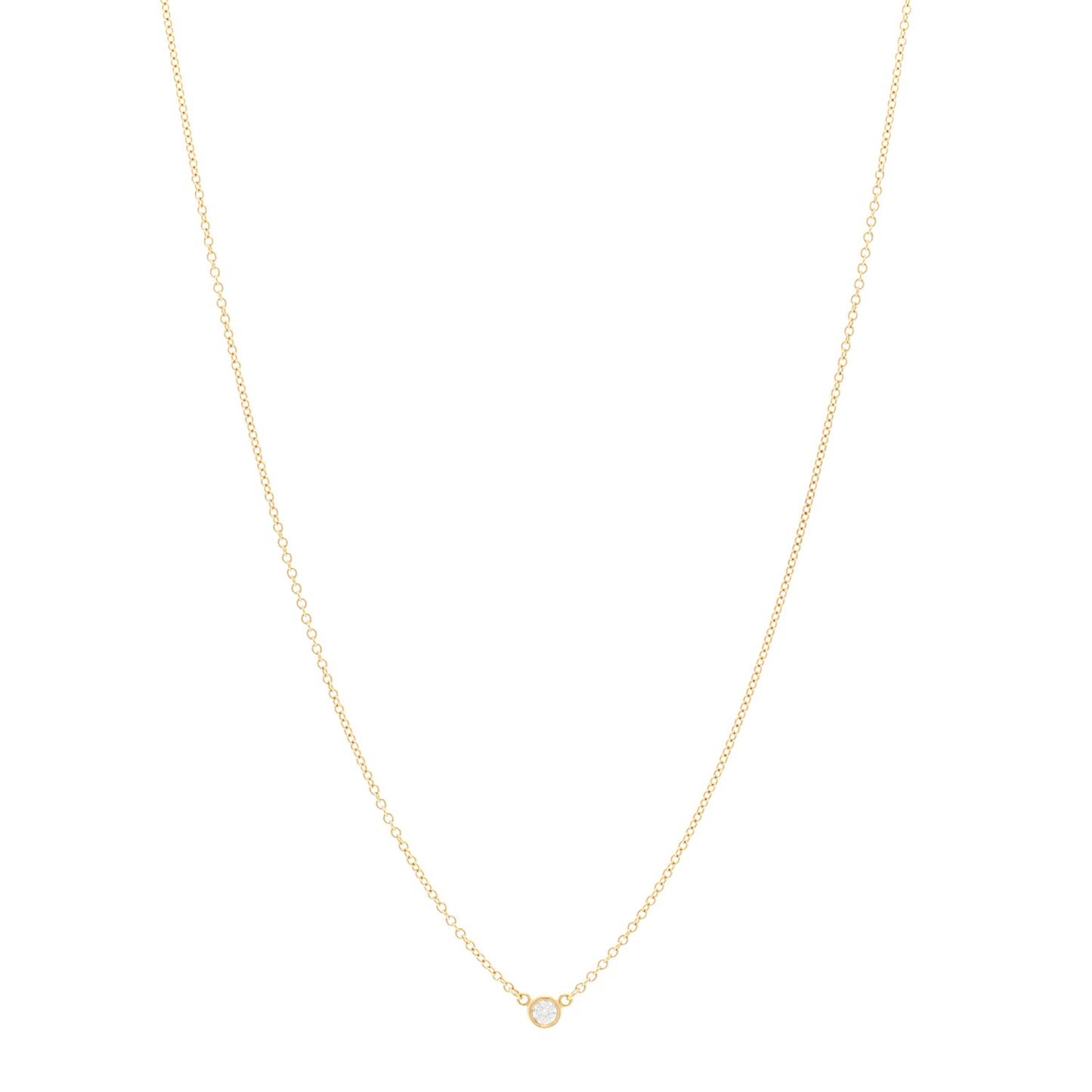 18K Yellow Gold Diamond .05ct Elsa Peretti Diamonds by the Yard Pendant Necklace