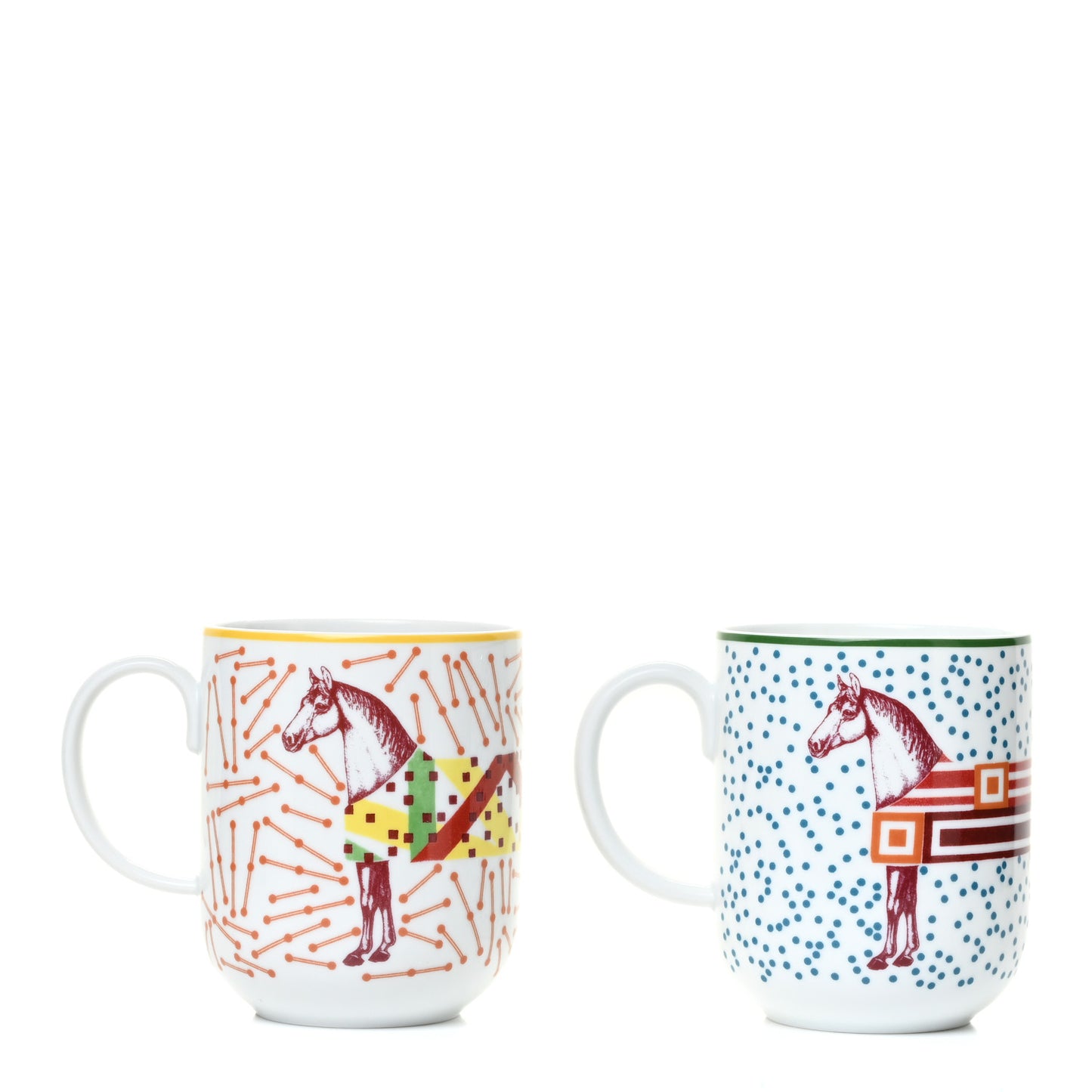 Porcelain Hippomobile Mug Set of 2