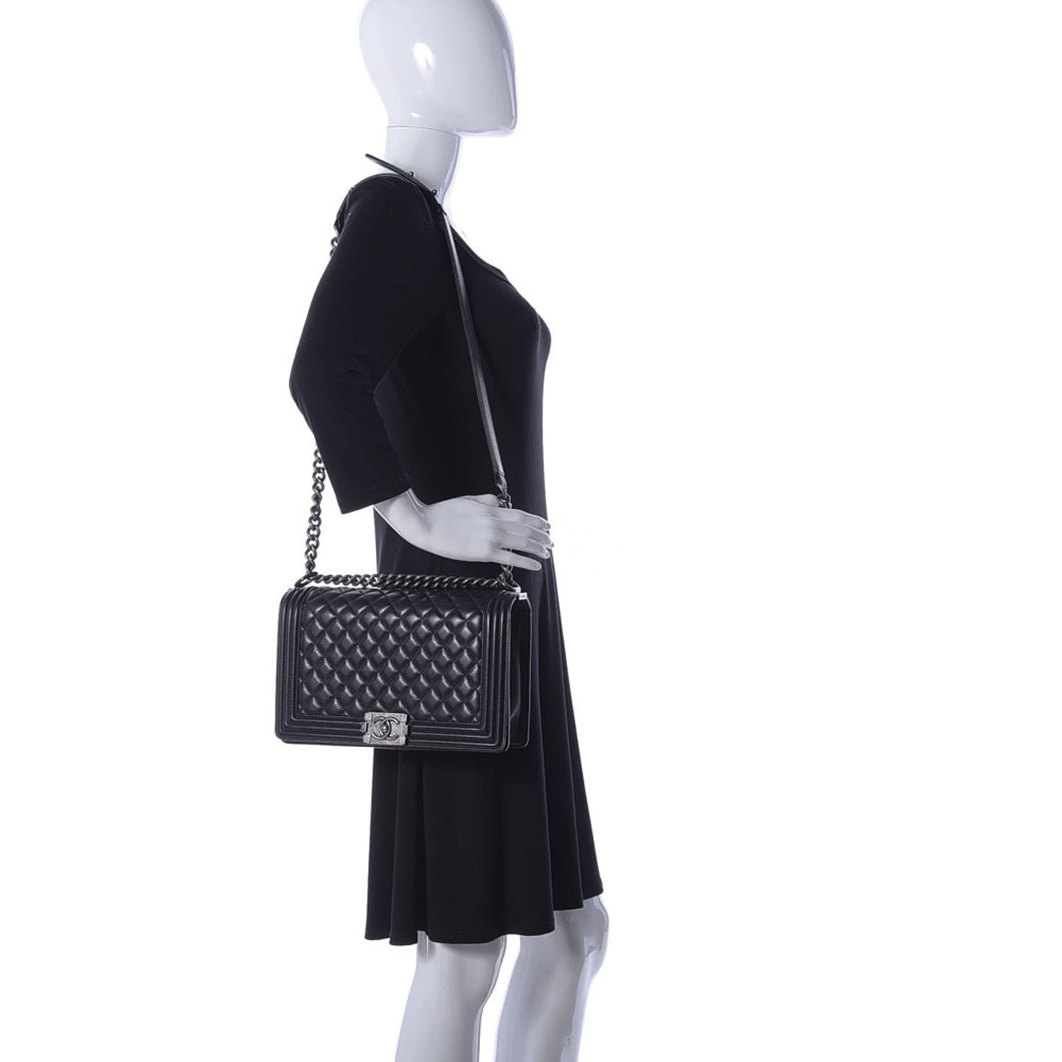 Chanel Calfskin Quilted New Medium Boy Flap Black 2 of 9