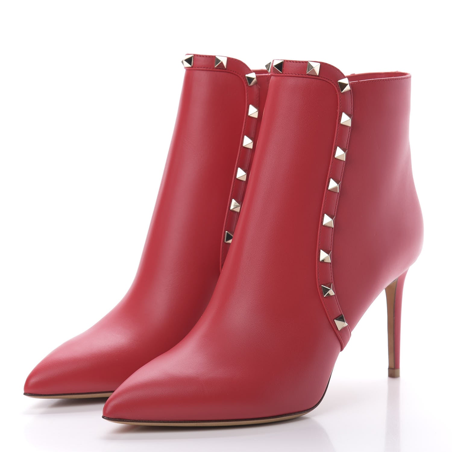 Valentino Garavani Calfskin Rockstud 85mm Ankle Booties 39.5 Rouge Pur 3 of 8