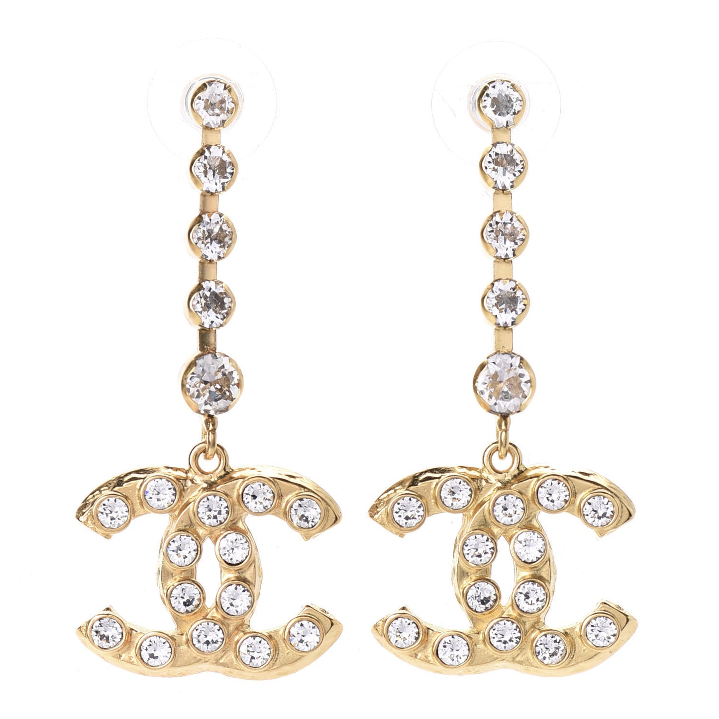 CC Crystal Drop Earrings Gold