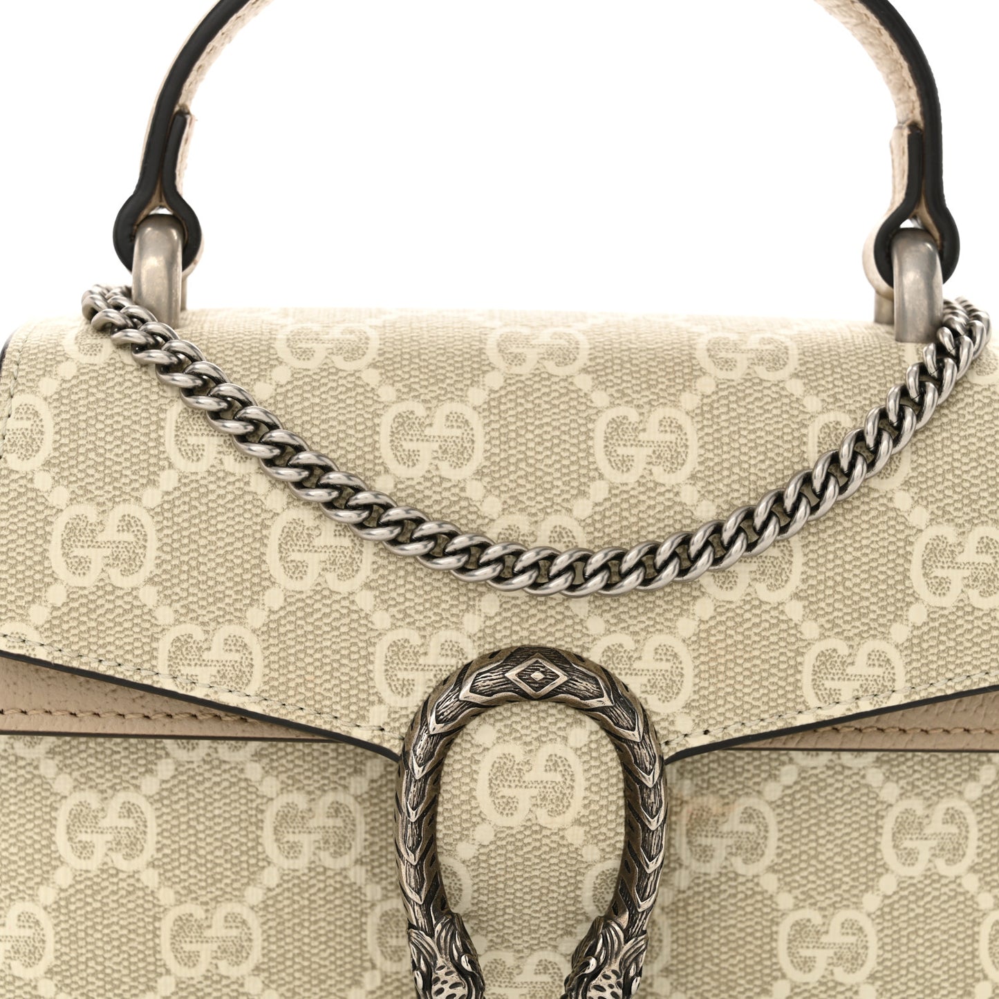 GG Supreme Monogram Mini Dionysus Top Handle Bag Beige Mystic White Oatmeal
