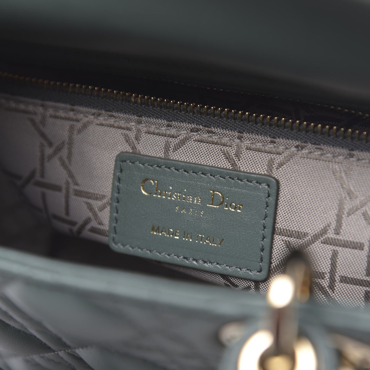 Lambskin Cannage Small My ABCDior Lady Dior Green