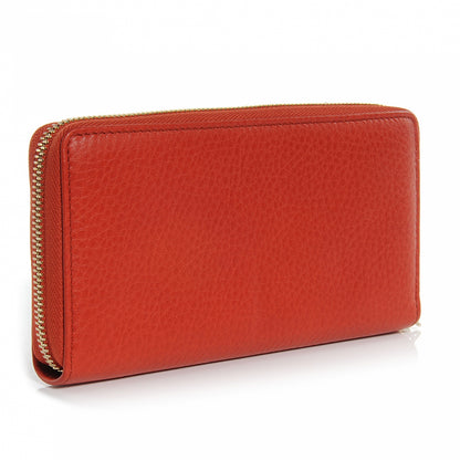 Gucci Pebbled Calfskin Soho Zip Around Wallet Sun Orange 3 of 7