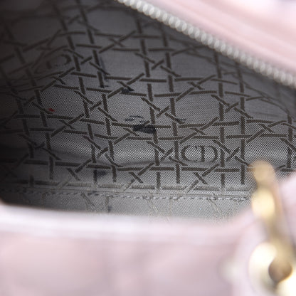 Christian Dior Pearly Lambskin Cannage Medium Lady Dior Lotus 14 of 16