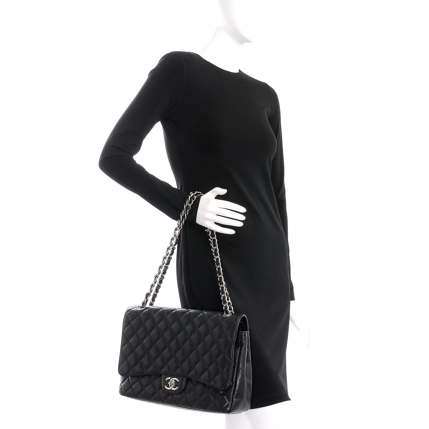 Chanel Caviar Quilted Maxi Double Flap Black 3 of 13